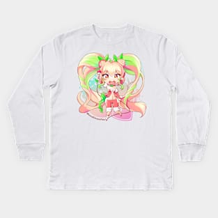 Orange Miku Hatsune Kids Long Sleeve T-Shirt